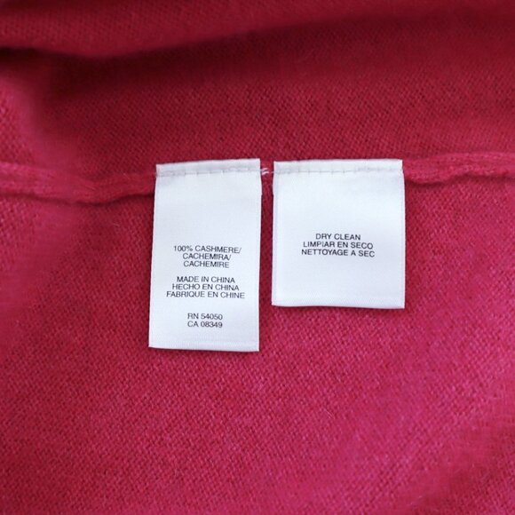 Anne Klein AK Pink 100% Cashmere Button Front Scoop Neck Cardigan Sweater Top L - Picture 3 of 4